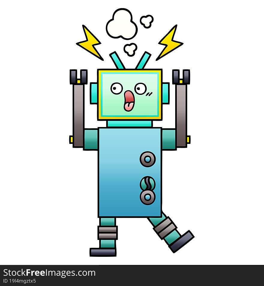 Gradient Shaded Cartoon Robot