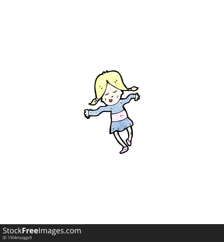 cartoon happy blond girl