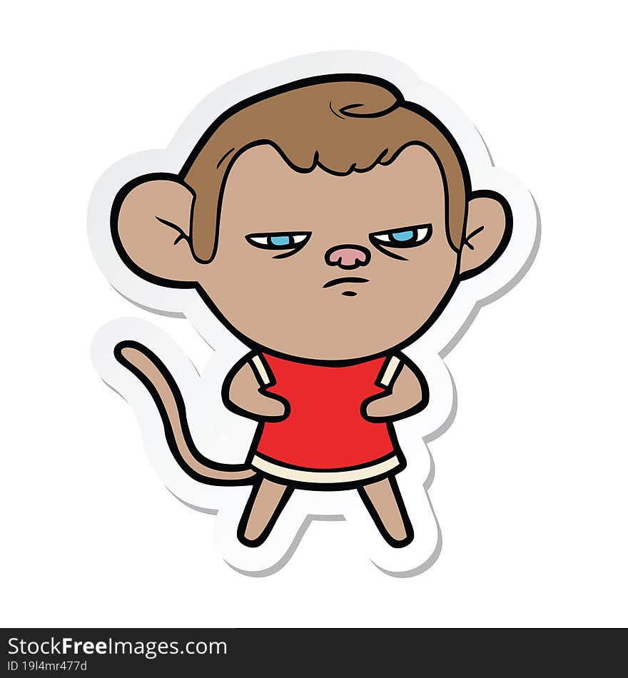 Sticker Of A Cartoon Monkey