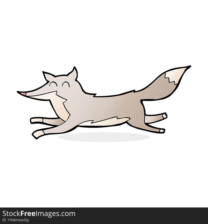 cartoon running wolf