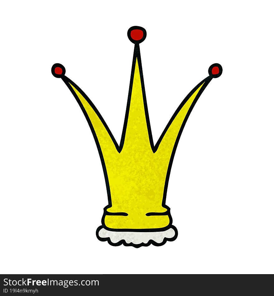 quirky hand drawn cartoon gold crown