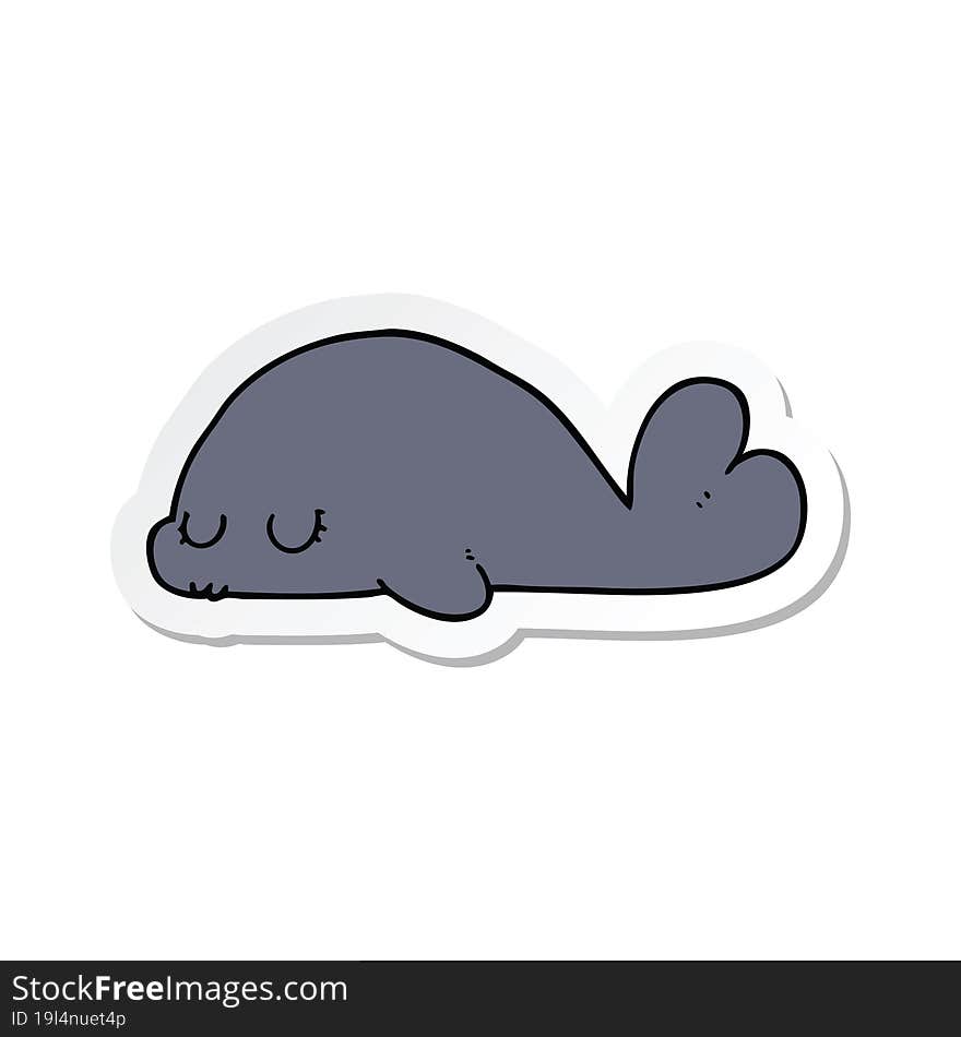 sticker of a cute cartoon seal