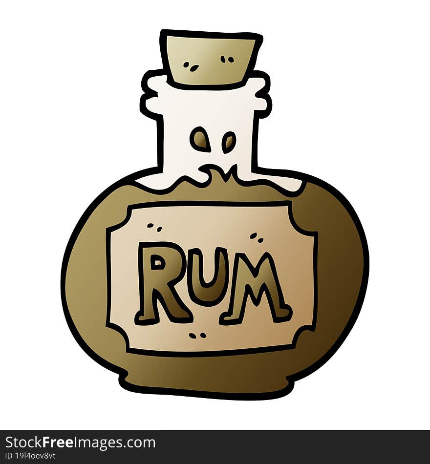 Cartoon Doodle Old Bottle Of Rum