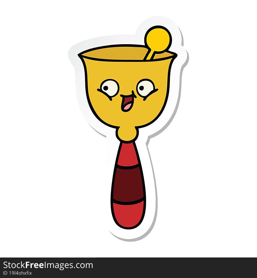 sticker of a cute cartoon school bell