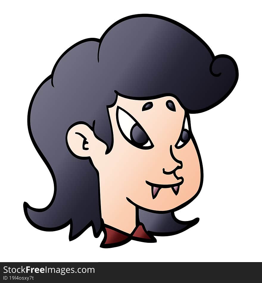 Cartoon Doodle Vampire Head