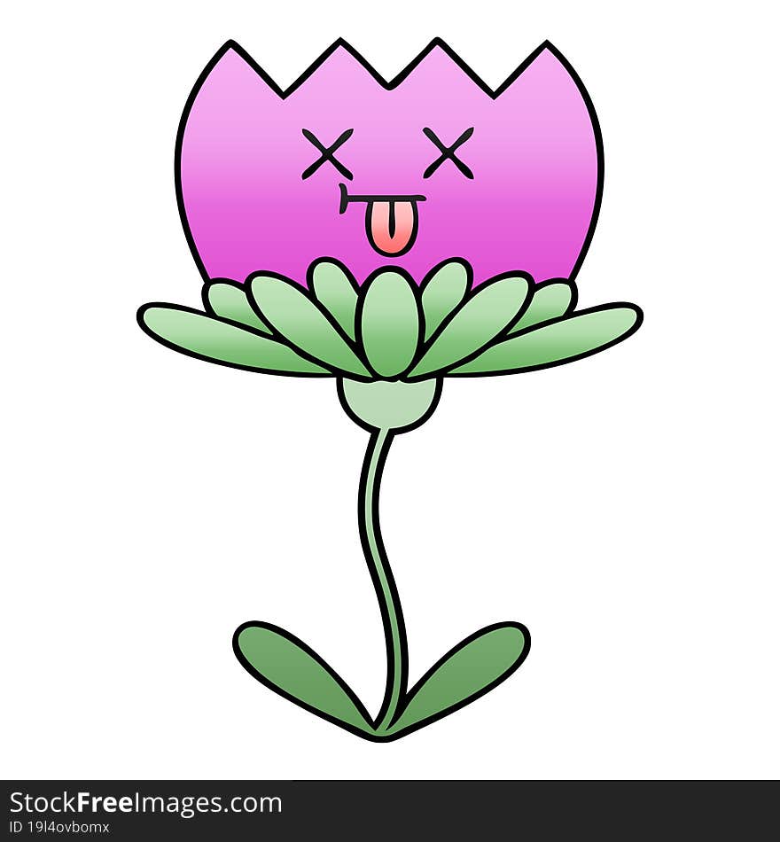 Gradient Shaded Cartoon Flower