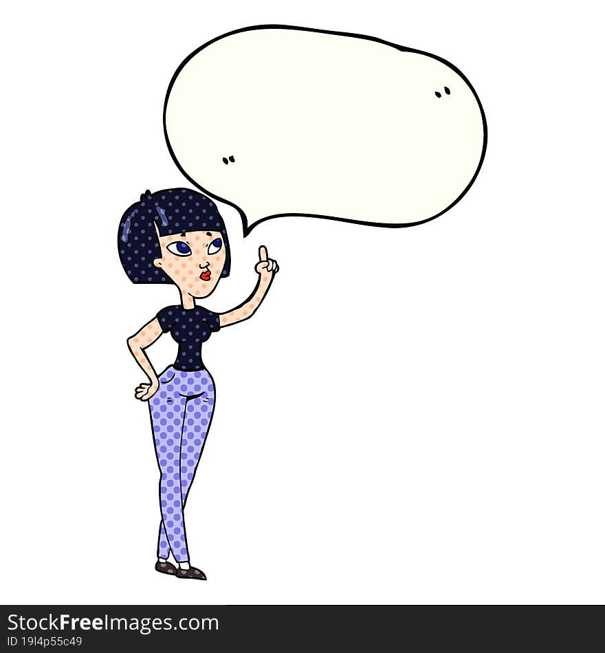 Comic Book Speech Bubble Cartoon Woman Asking Question