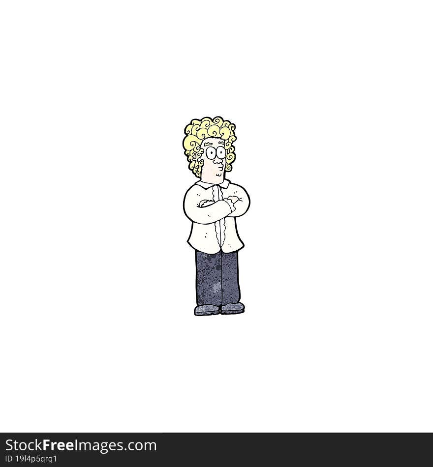 cartoon blond man with curly hair