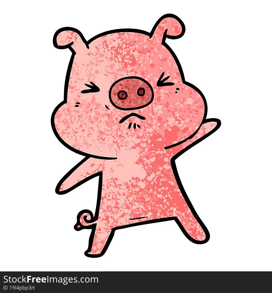 cartoon angry pig. cartoon angry pig