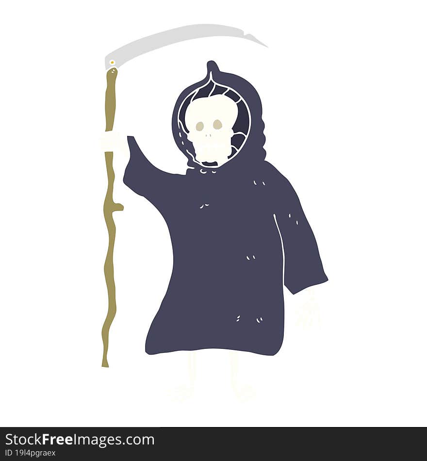 flat color illustration of spooky death figure. flat color illustration of spooky death figure