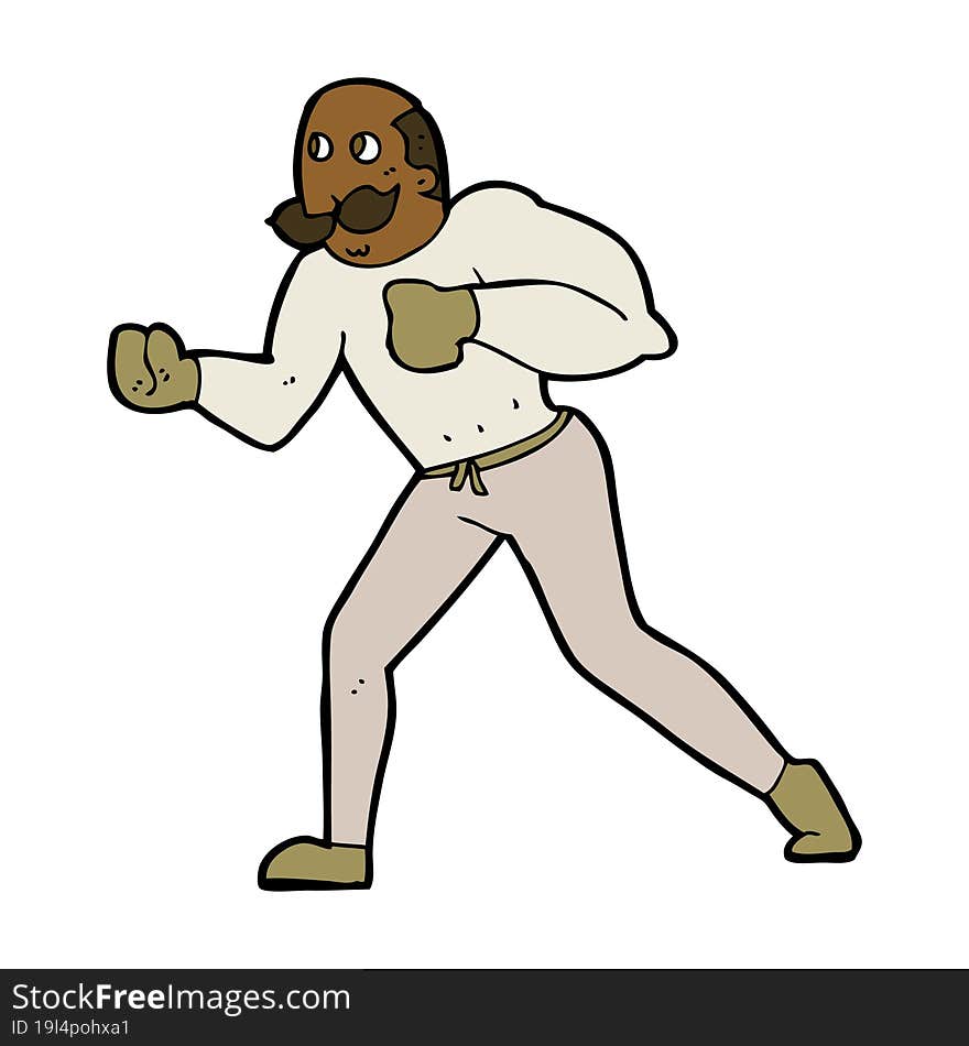 cartoon retro boxer man