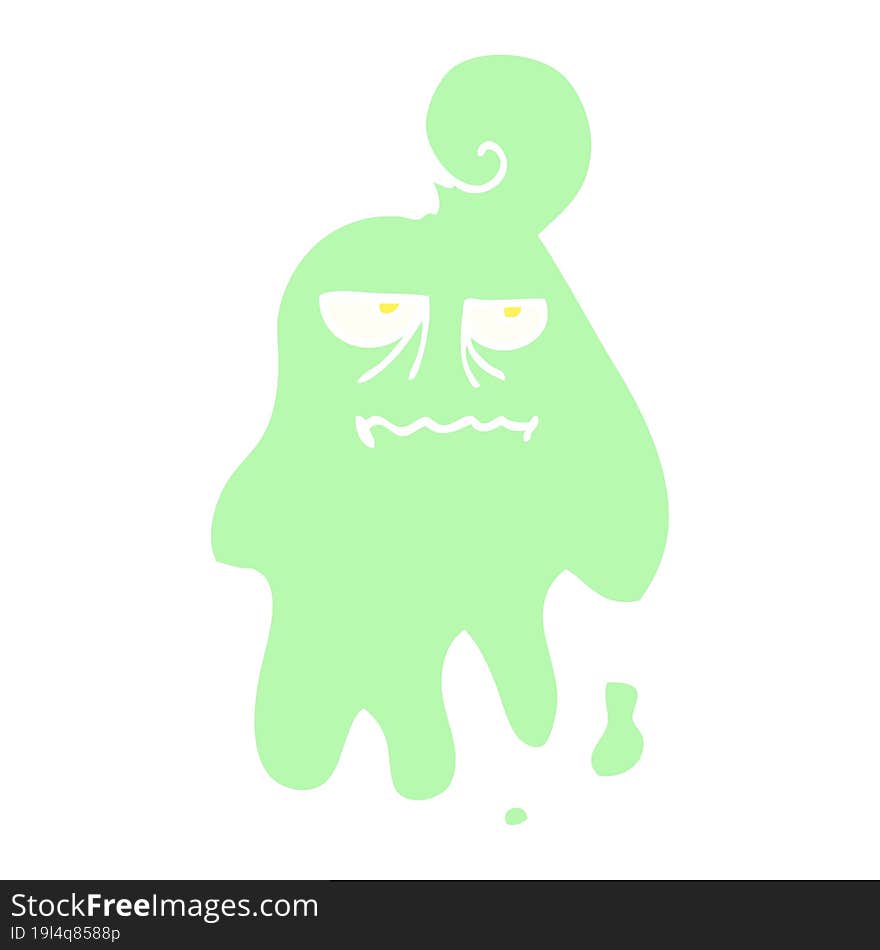 flat color illustration cartoon spooky ghost