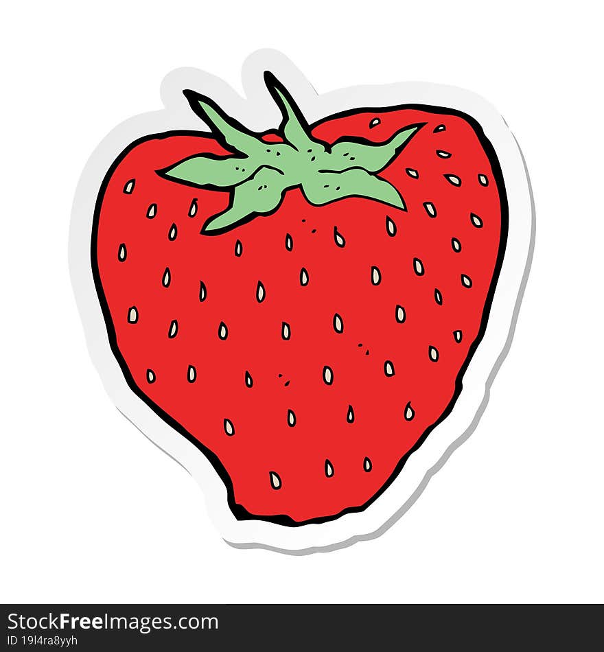 sticker of a cartoon strawberry