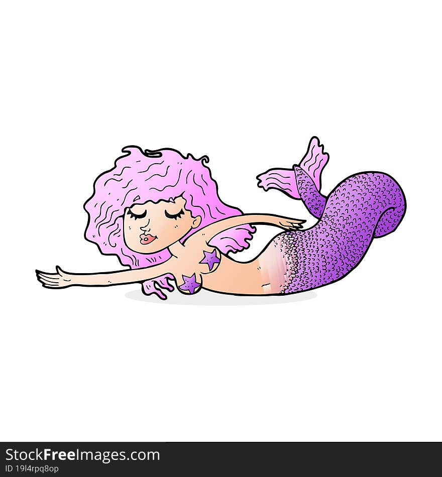 cartoon pretty mermaid