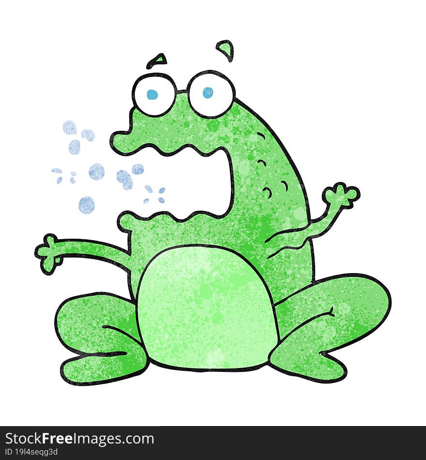 textured cartoon burping frog