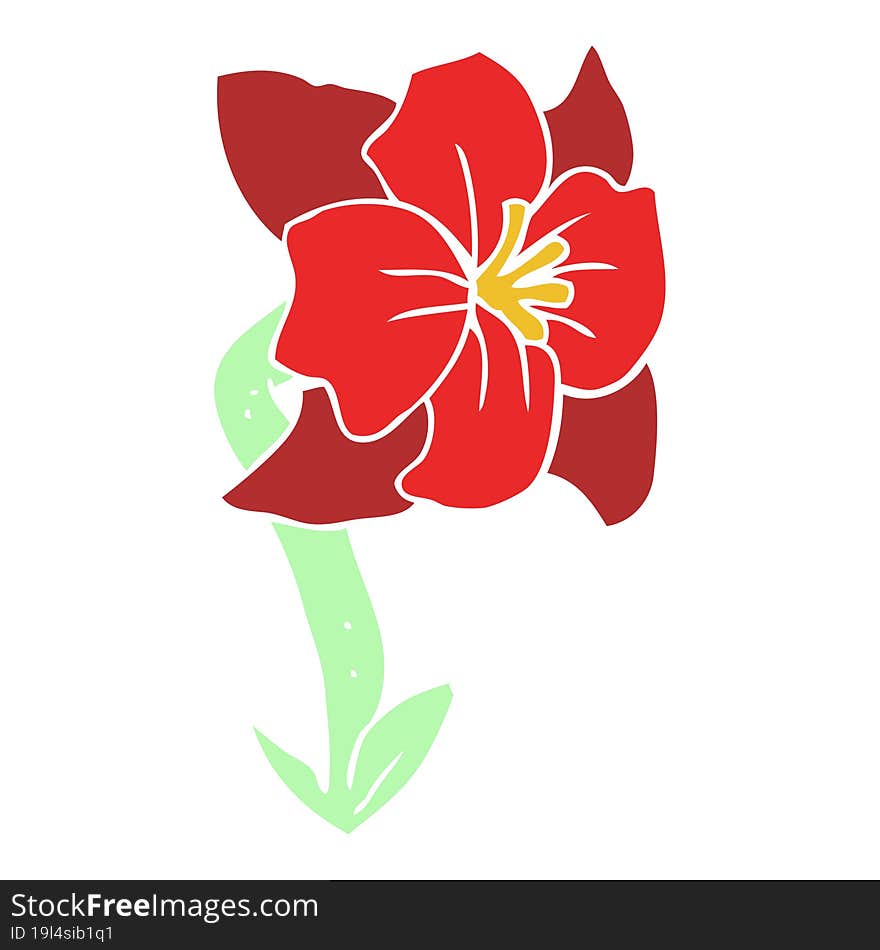 flat color illustration of a cartoon flower