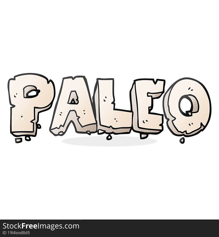 paleo freehand drawn cartoon sign. paleo freehand drawn cartoon sign