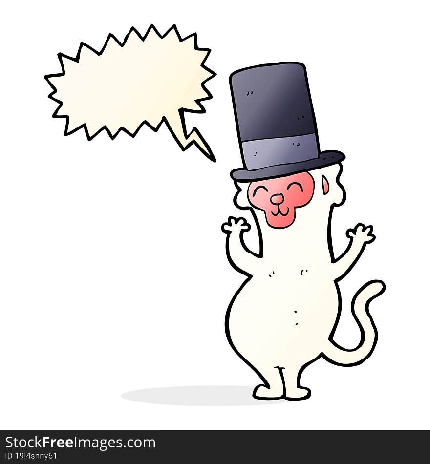 cartoon monkey in top hat with speech bubble