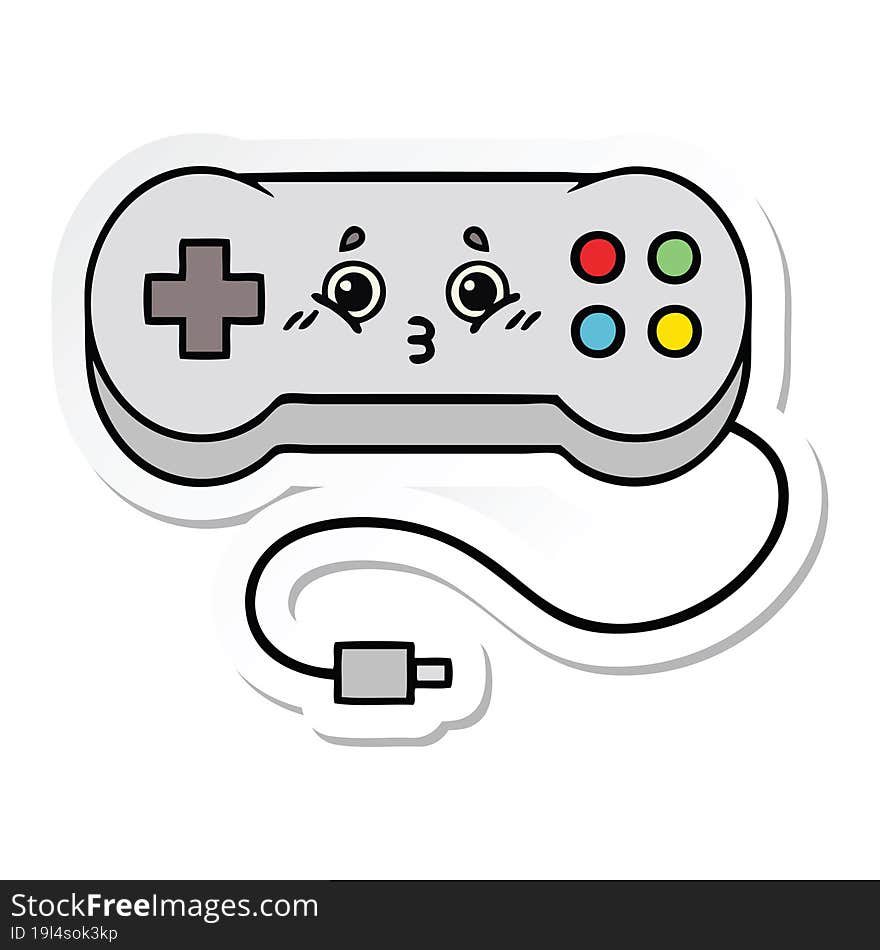 sticker of a cute cartoon game controller