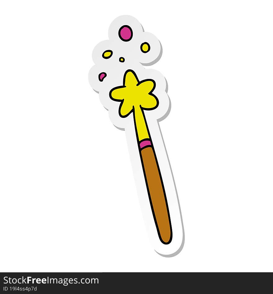 sticker cartoon doodle of a magic wand