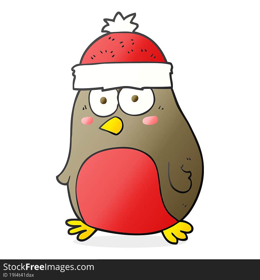 Cartoon Christmas Robin