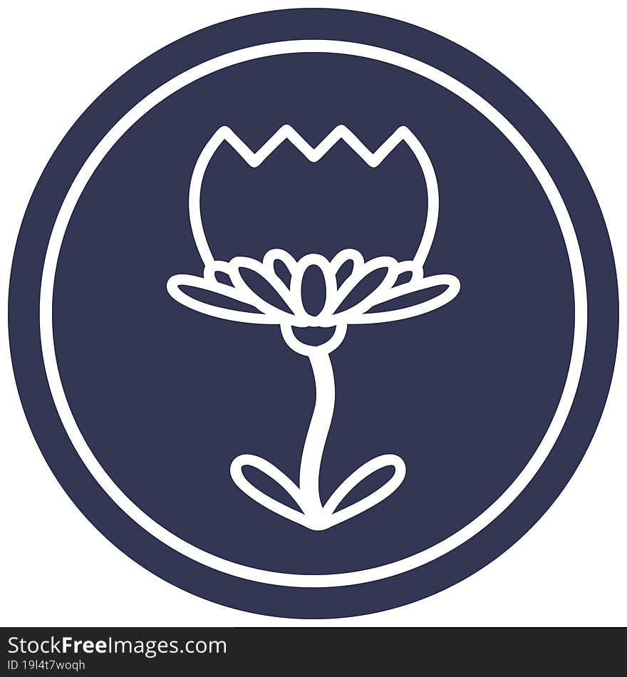 lotus flower circular icon