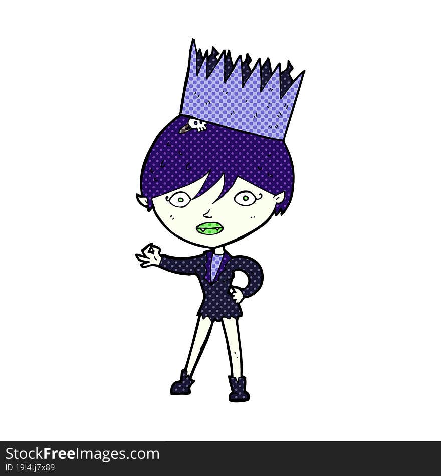 cartoon vampire wearing crown