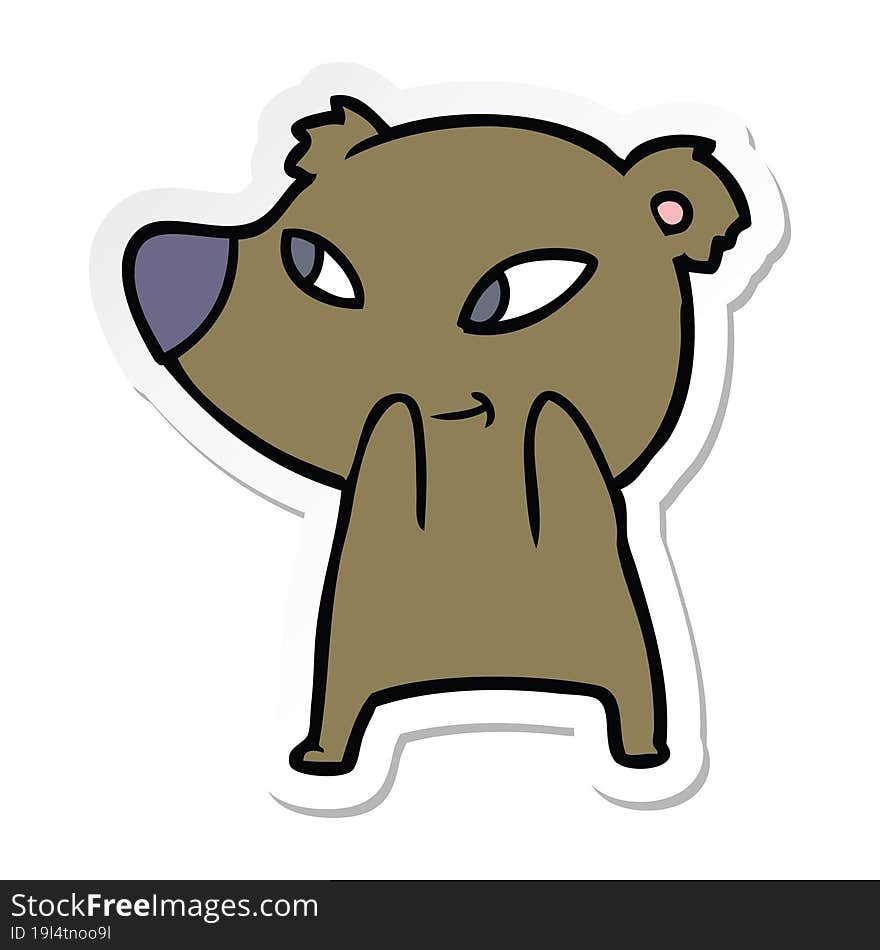 Sticker Of A Cute Cartoon Bear