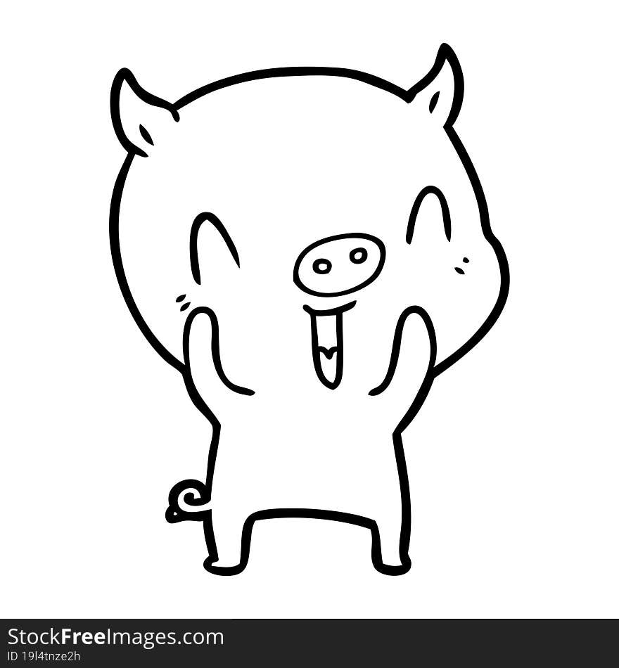 happy cartoon pig. happy cartoon pig