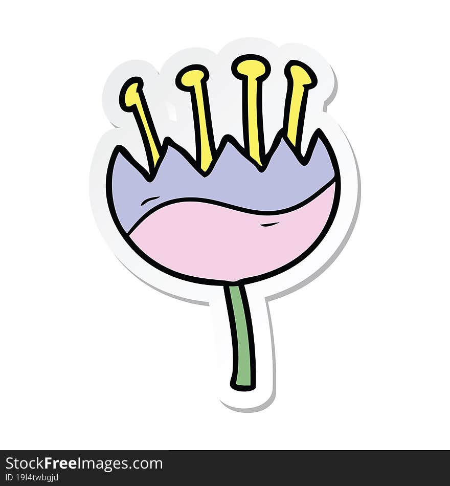 sticker of a cartoon flower