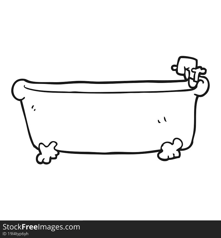 black and white cartoon bath