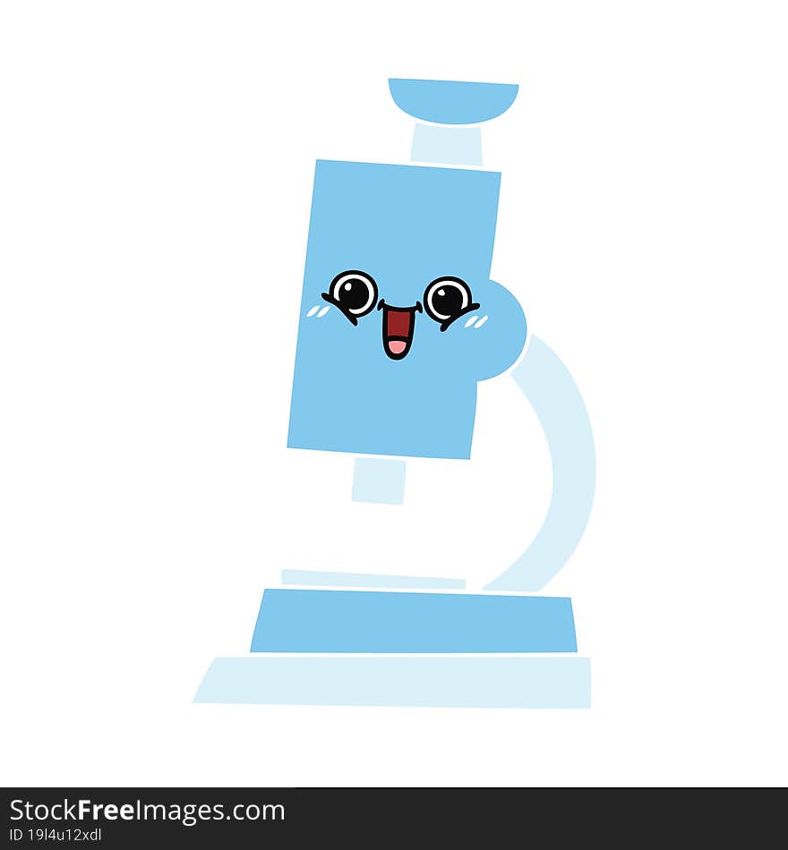 flat color retro cartoon microscope