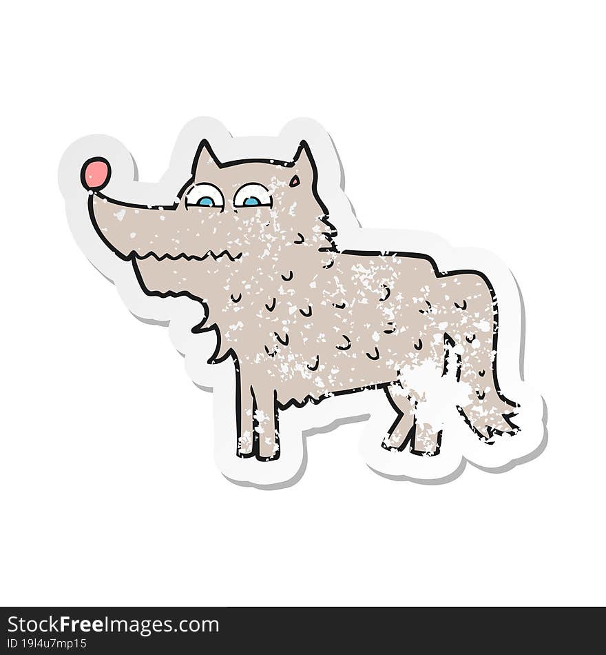 retro distressed sticker of a cartoon dog