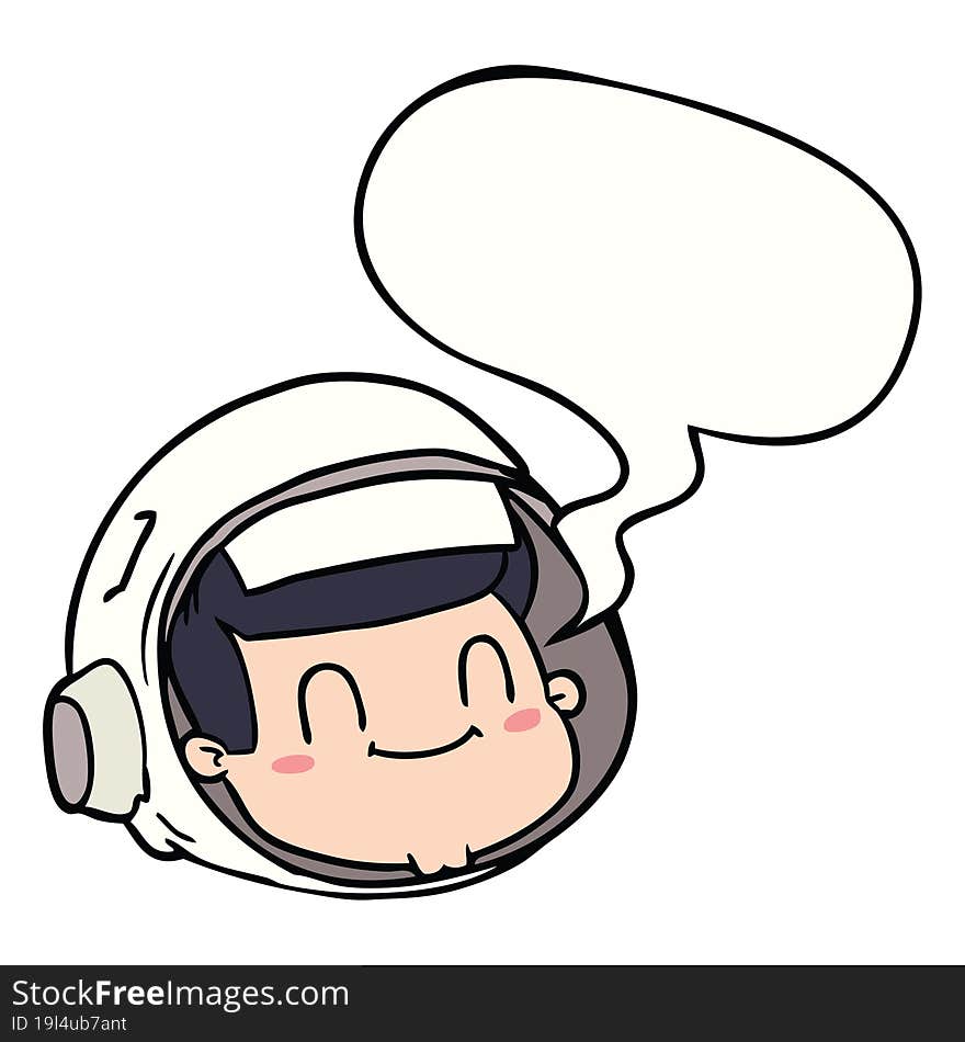 Cartoon Astronaut Face And Speech Bubble