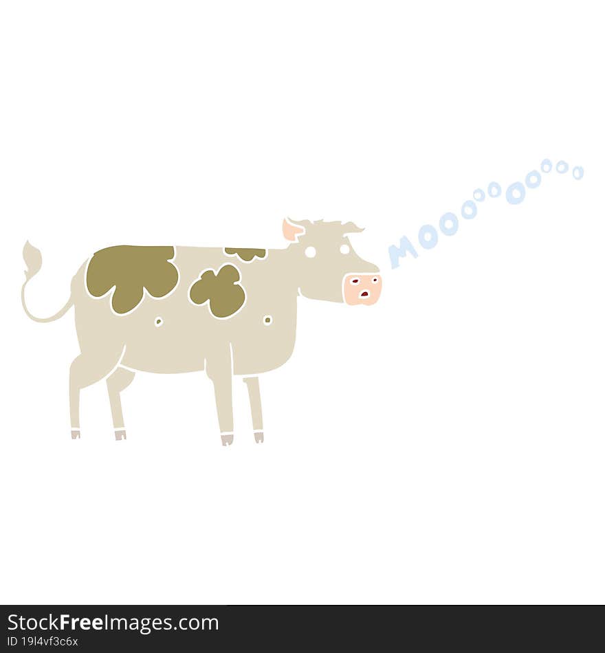 flat color style cartoon cow