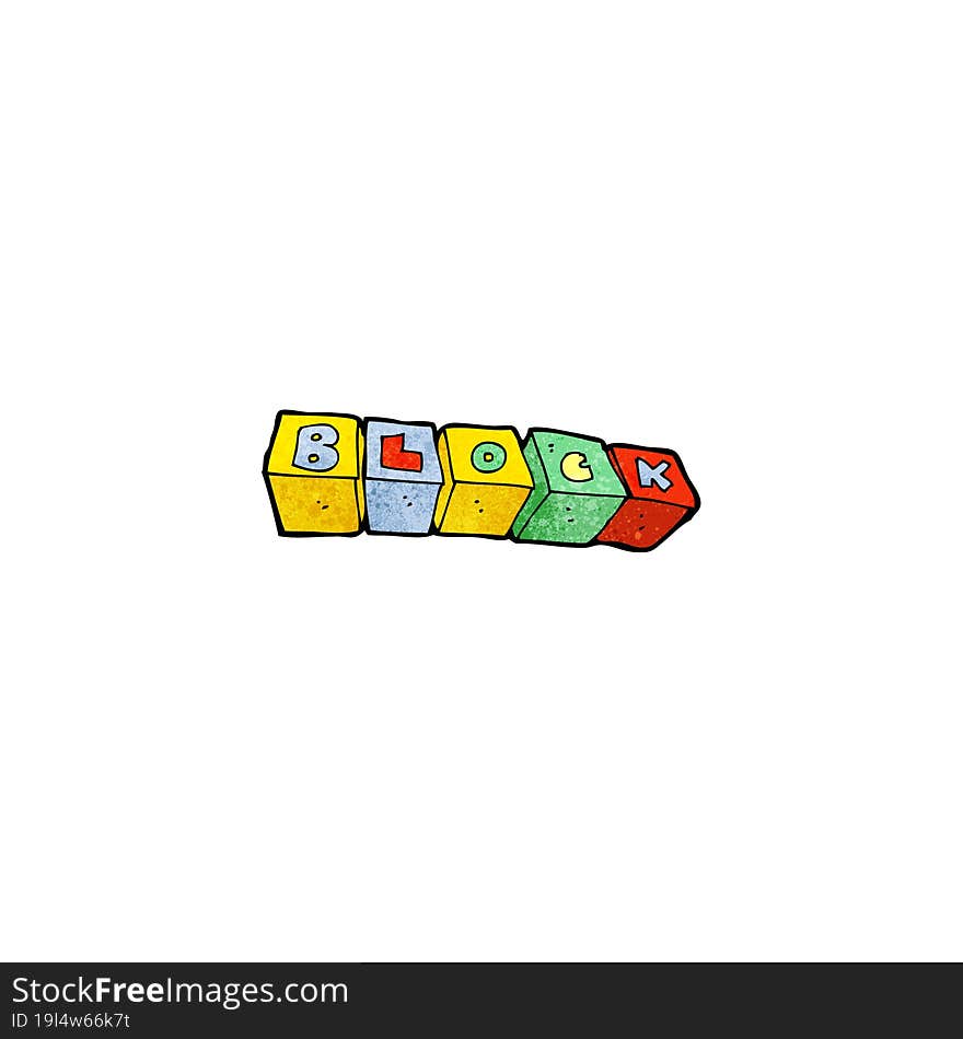 cartoon letter blocks