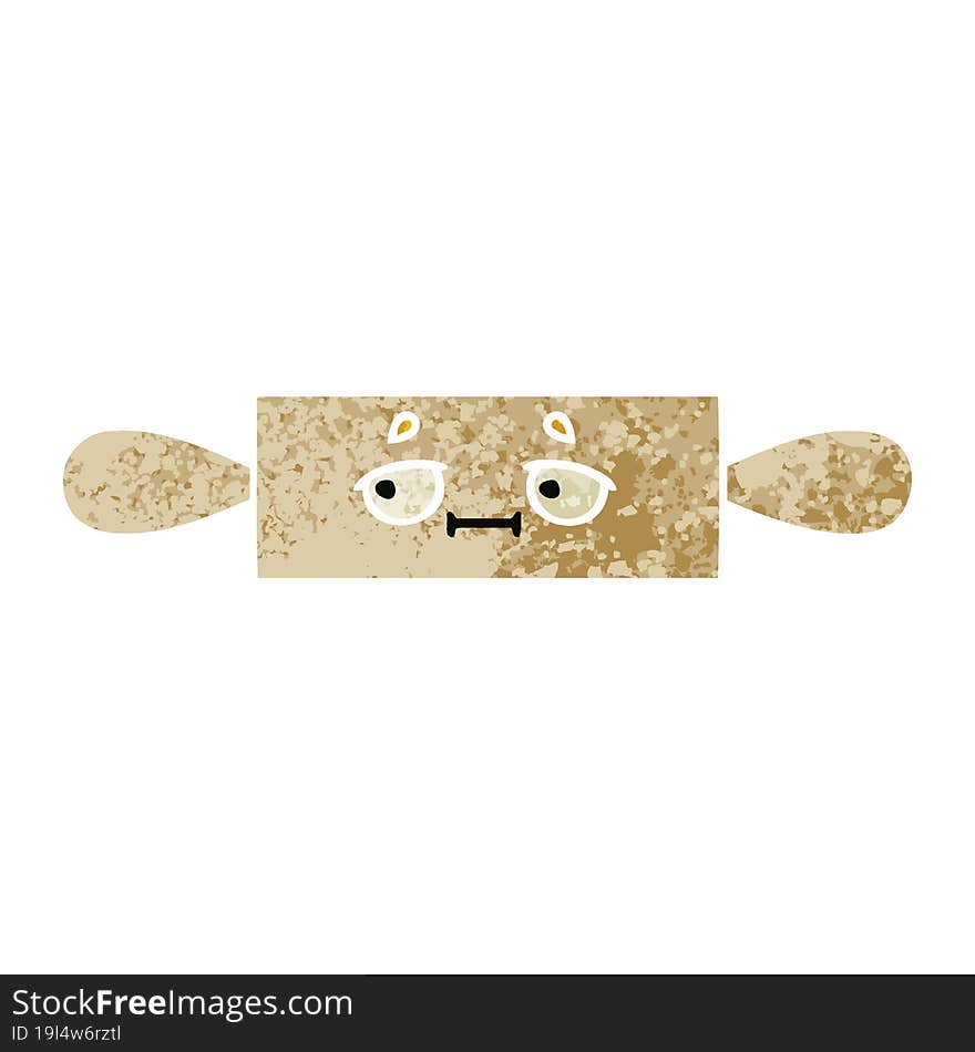 retro illustration style cartoon rolling pin