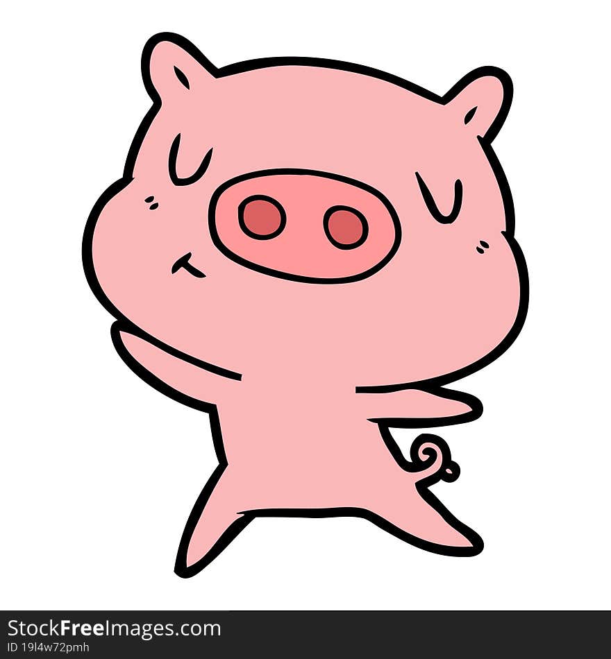 cartoon content pig. cartoon content pig