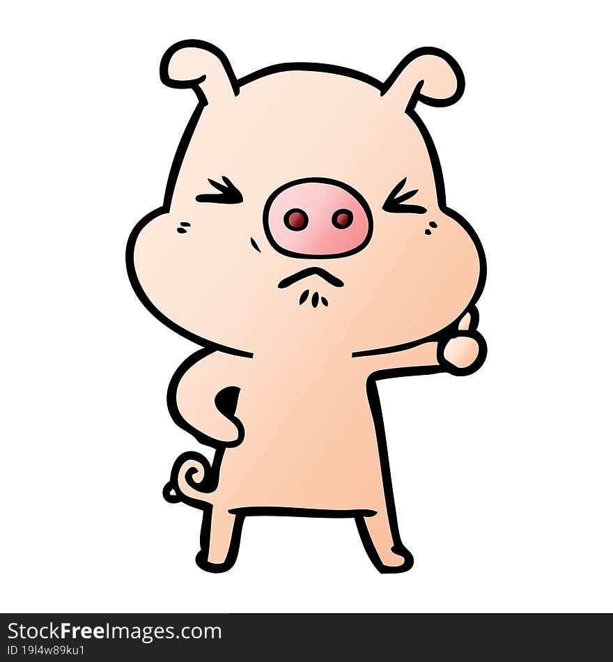 cartoon angry pig. cartoon angry pig