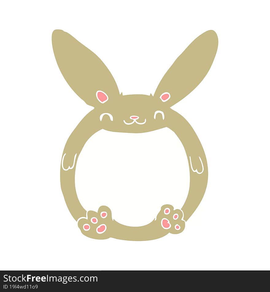 flat color style cartoon rabbit