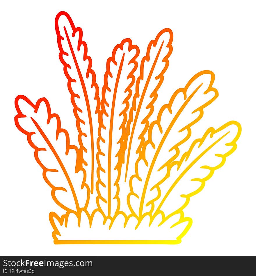 warm gradient line drawing cartoon growing plants