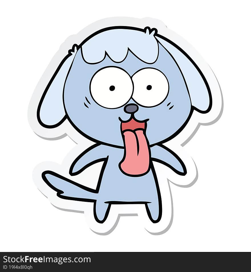 Sticker Of A Cute Cartoon Dog