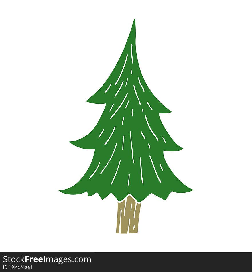 Cartoon Doodle Pine Trees