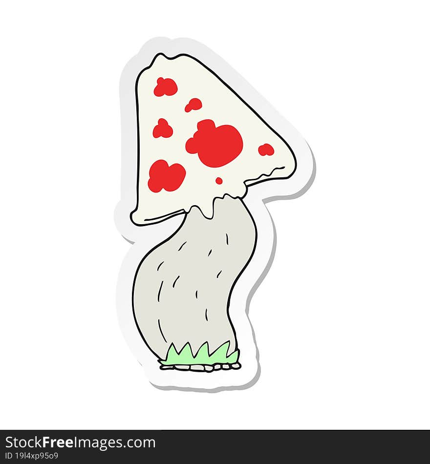 sticker of a cartoon mushroom