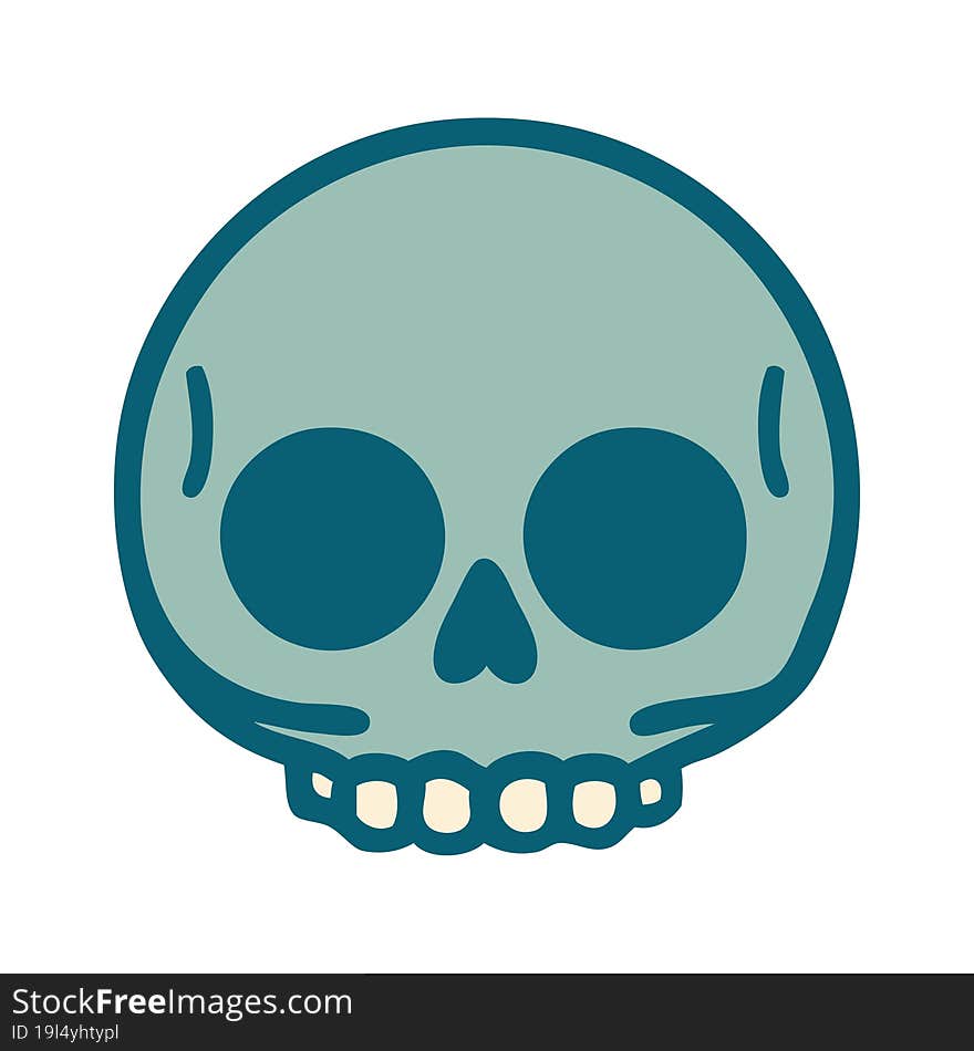 iconic tattoo style image of a skull. iconic tattoo style image of a skull