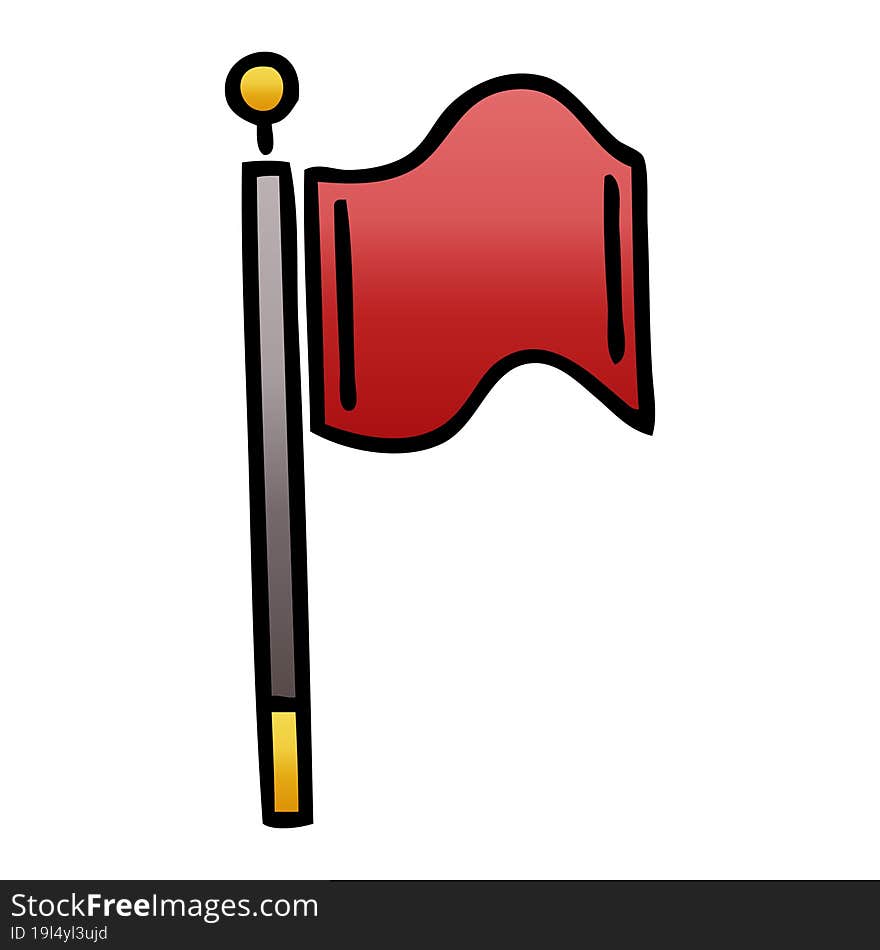 gradient shaded cartoon red flag