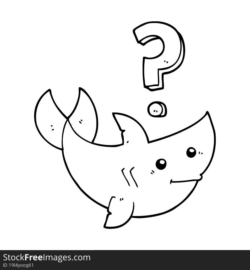 Cartoon Shark Asking Question