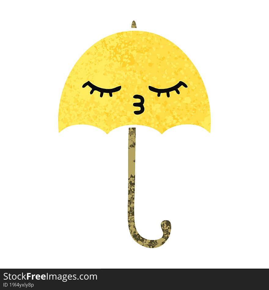 retro illustration style cartoon umbrella