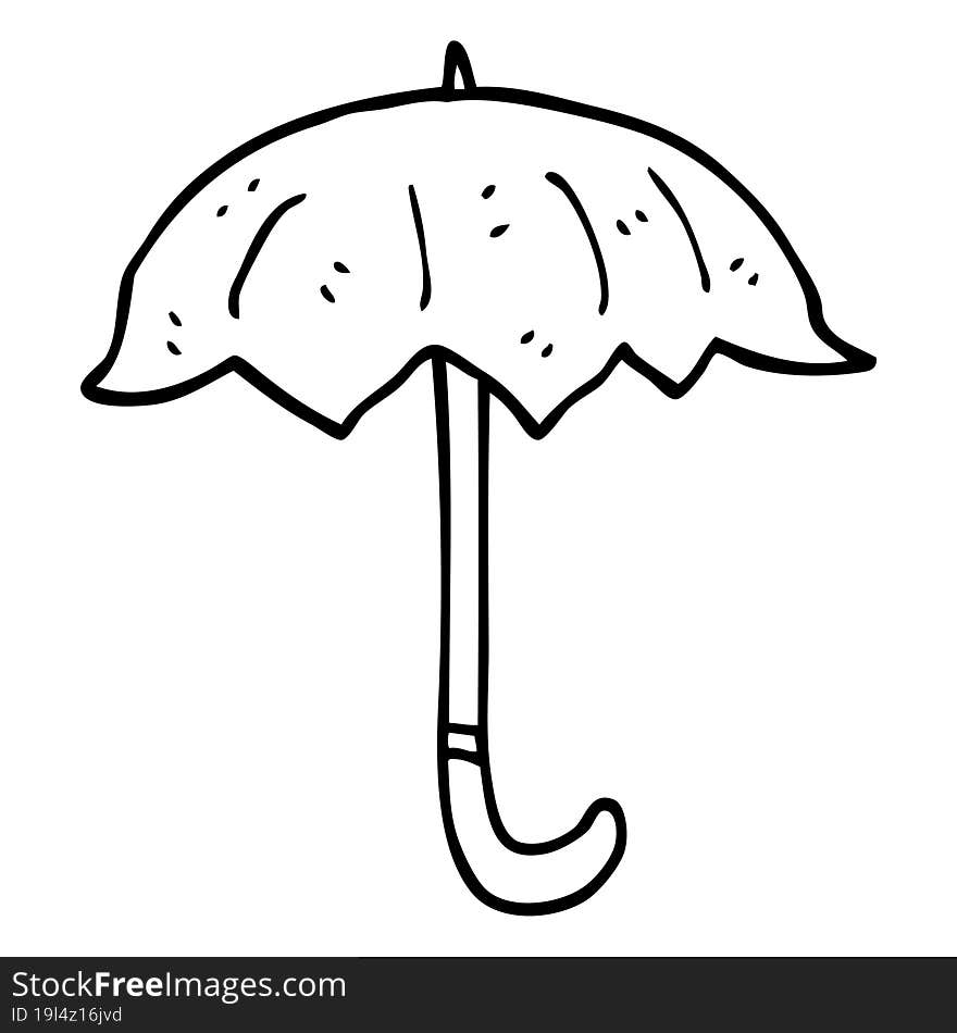 line drawing cartoon open umbrella