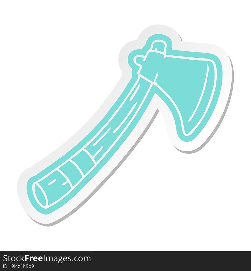 Cartoon Sticker Of A Garden Axe